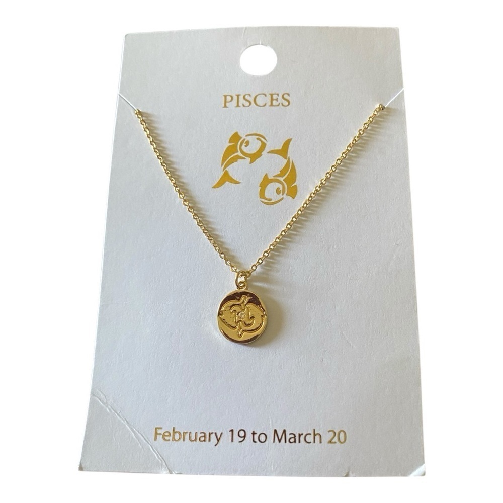 MWT-LC LAUREN CONRAD-GOLD TONE “PISCES” NECKLACE